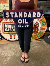 Antique Vintage Old Style Sign Standard Oil Dealer Made USA