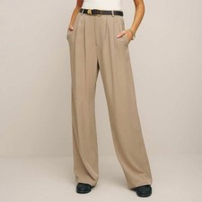 Reformation Mason High Rise Khaki Trousers Size 0P
