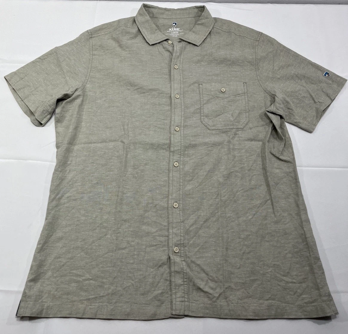 Kuhl Shirt Mens Large Button Up Outdoors Pocket Hiking Short Sleeve Camping Work