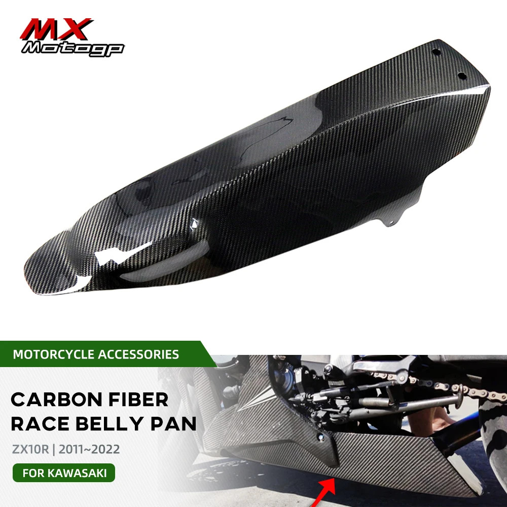 For KAWASAKI ZX10R 11-24 Carbon Fiber Belly Pan Engine