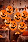 Halloween Party Pumpkin Balloons Orange Pumpkin Face Party Decorations x 10