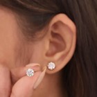 4CT Round Lab Grown Diamond Earrings For Bridal Gift 14k Solid Yellow Gold #378 — photo 6