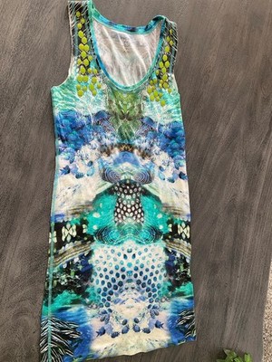Sommerkleid Sealife N4 MARC CAIN Pailletten grün türkis blau weiß schwarz NP199 