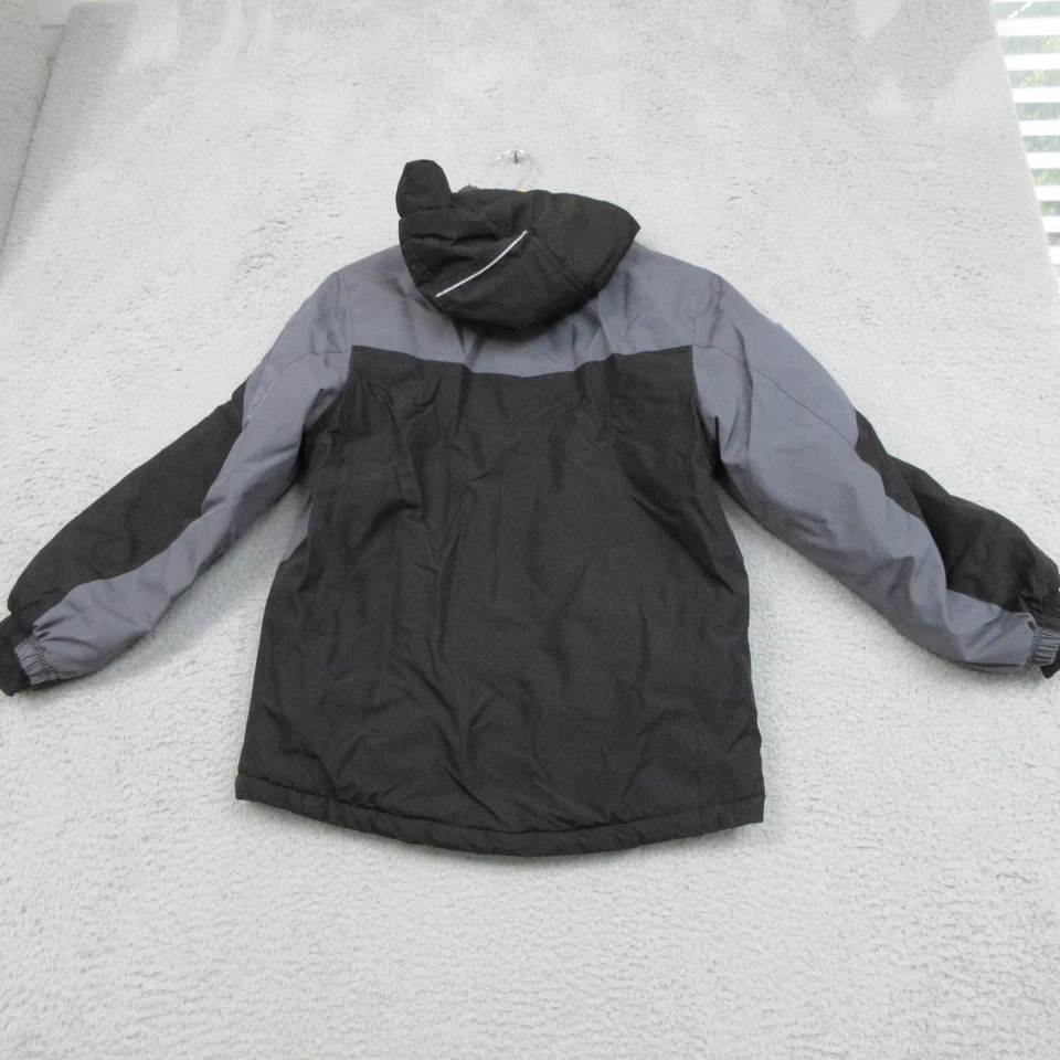 ZeroXposur Jacket Boys Medium 10/12 Black Gray Hooded Weather Resistant Ski - Image 2 of 4