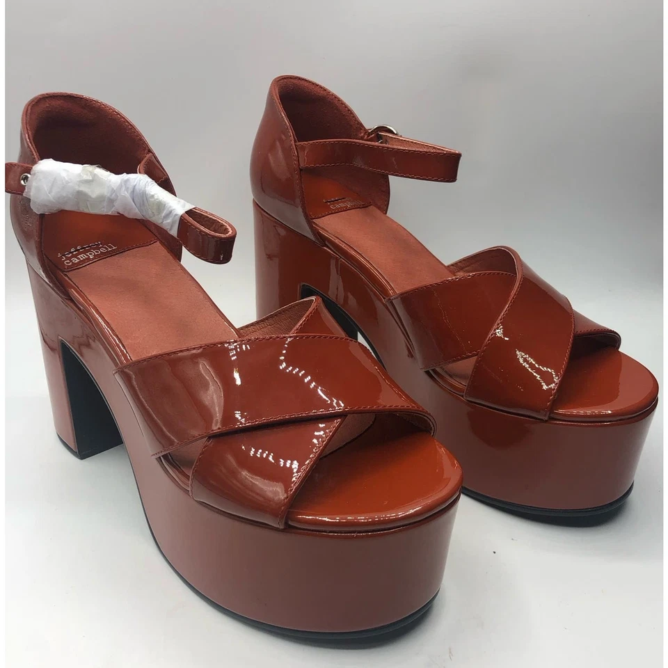 Sandalias Jeffrey Campbell Sevrine polvorientas de charol óxido talla 9 Foto 2 de 4