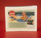 Vintage 1941 Coca-Cola “Completely Refreshing” Beach Scene Print – Retro Ad Art