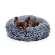 Small Calming Dogs Bed for Anti-Anxiety 19 inches, Dark grey