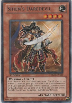 Yugioh! MP Shien's Daredevil - STOR-EN082 - Rare - Unlimited Edition Moderately 