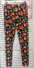 Women's leggings Plus size 14-22 wideband With side pockets Fall Leaves