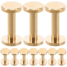 10 Pcs Flat Studs Rivet Tack Screws for Handbags Brass Binding Shoes