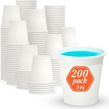 Leak-Free Food Safe Small Paper Mini Cup, Bathroom Mouthwash Cups, 200 Coun