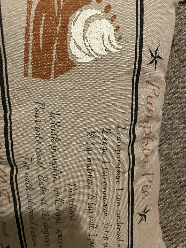 2 Decorative Throw Pillow Cushion Tan privative Farmhouse 18”- 17” X 14”couch - Image 3 of 4