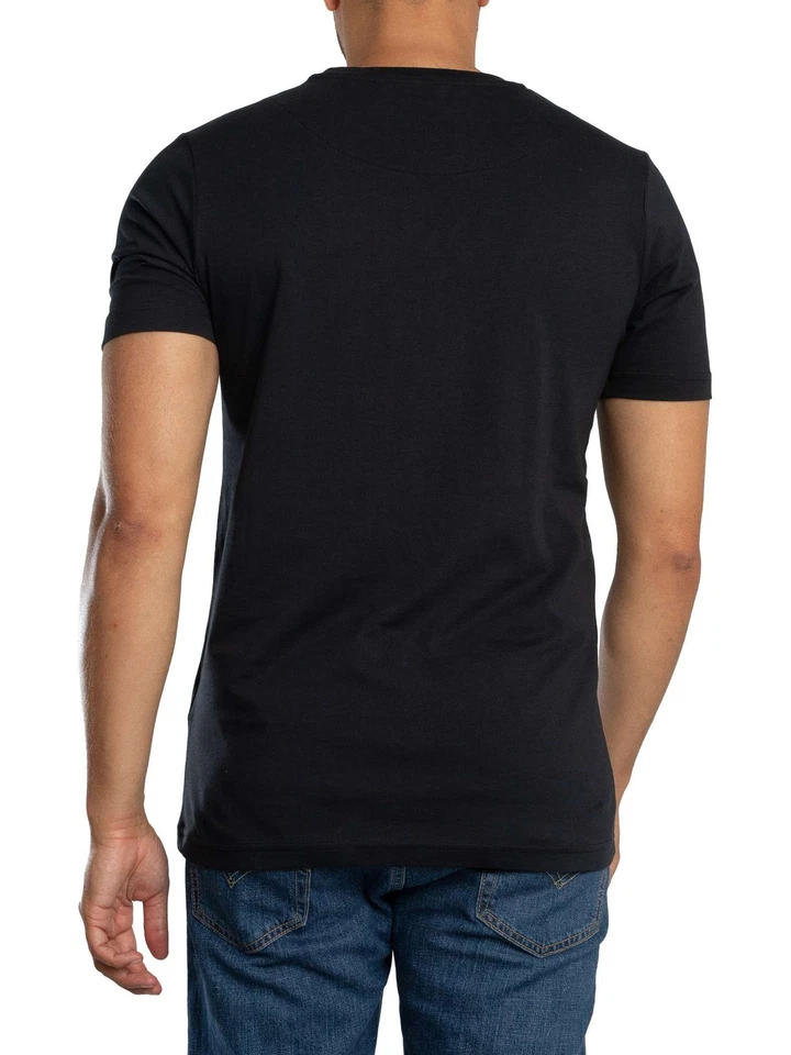 Pretty Green de los hombres Camiseta Mitchell Slim, Negro - Imagen 3 de 4