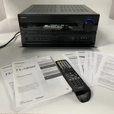 Onkyo AV Receiver & Remote EUC 7.2 Channel Home Theater TX-NR808 Bundle