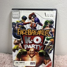 FaceBreaker K.O. Party (Nintendo Wii, 2008) Hollywood Video Label On Box
