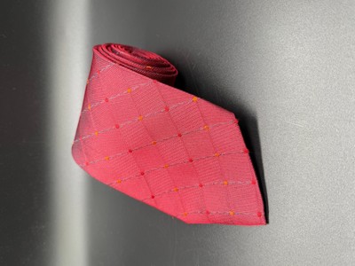Alessandro Magno Herren Krawatte 147cm *9,5cm Rot Muster Seide #1336