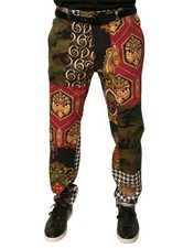 Dolce & Gabbana Multicolor Patchwork Men Dress Men's Pants Authentic