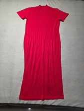 Expression So Midi Dress Women's Sz M Red Short Sleeve Acrylic Comfortable Wear