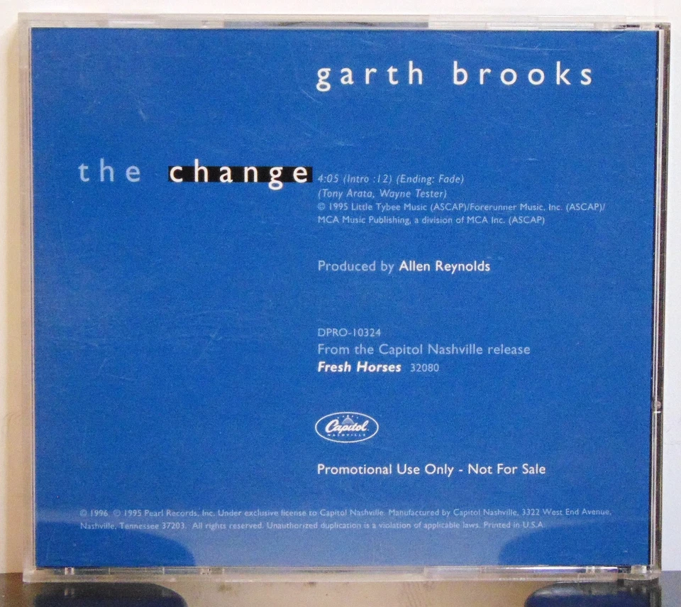 Garth Brooks – The Change - 1996 Capitol DPRO 10324 PROMO CD, Single RARE PROMO Foto 2 de 4