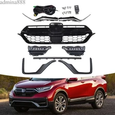 8pcs For Honda CRV 2020-2022 Front Grille Headlight Trim Fog Light Bracket Set