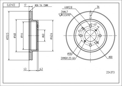 2x HART 224 373 Bremsscheibe für OPEL  passend für SUBARU SUZUKI