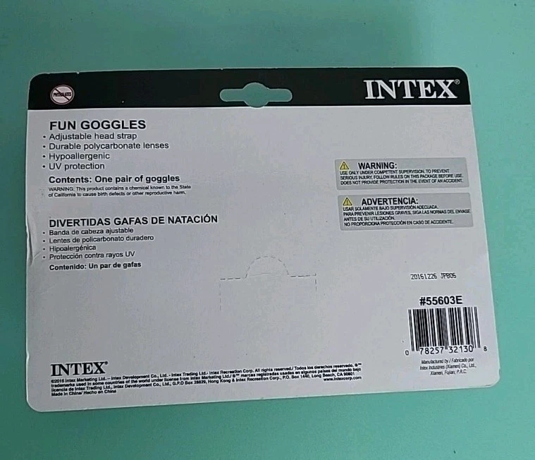 New INTEX Junior GOGGLE ages 3-8 adjustable head strap UV protection - Image 2 of 2