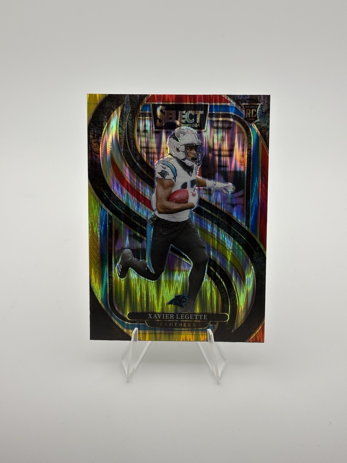 2024 Panini Select - Premier Level Xavier Legette #101 Red & Yellow Shock Prizm