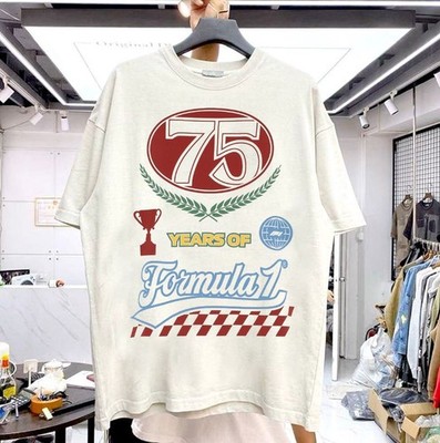 75 Years Of Formula 1 F1 racing short sleeve natural color shirt reprint VK10899