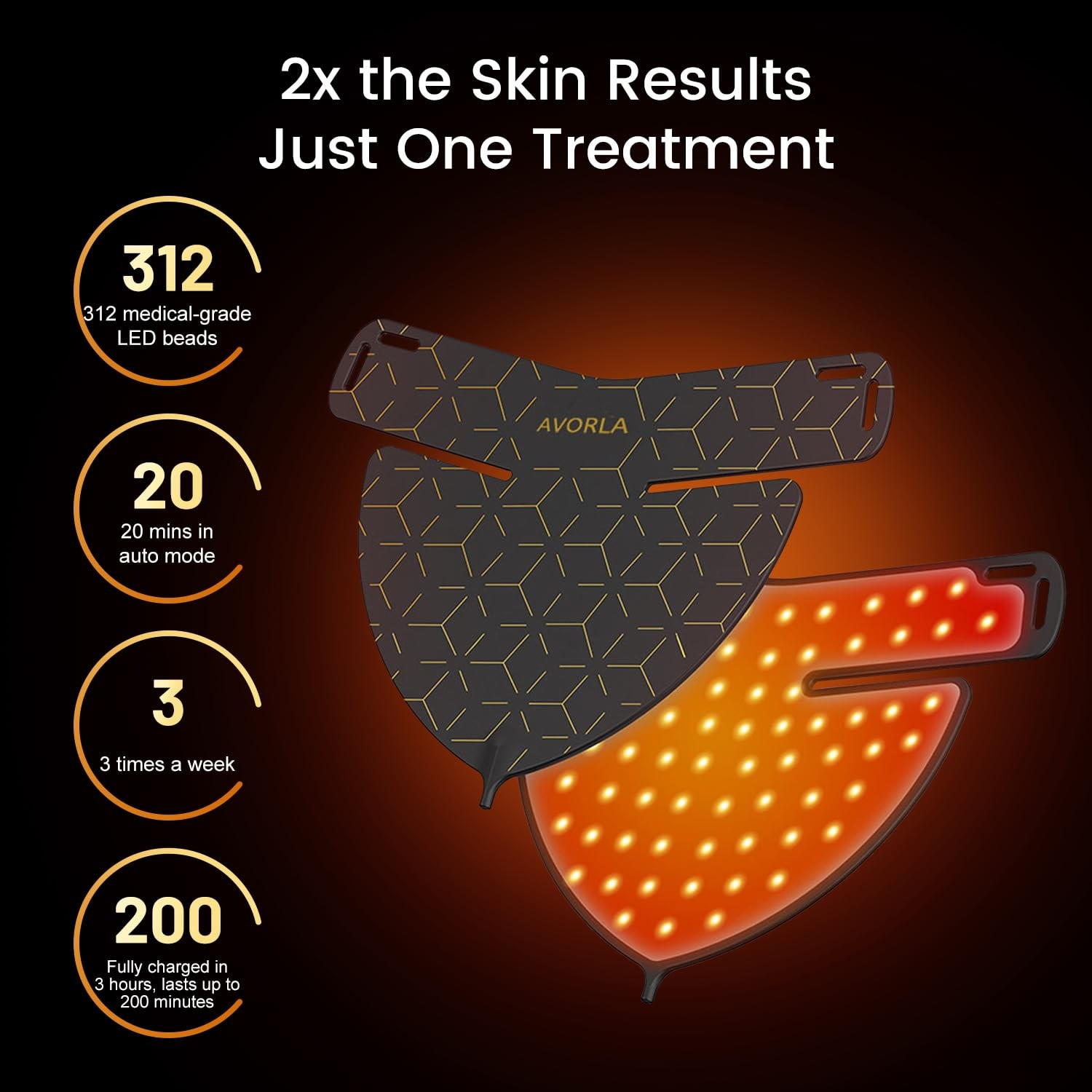 LED face Mask, Skin Light Therapy Mask, Infrared Light Treatment, Photon Mask...