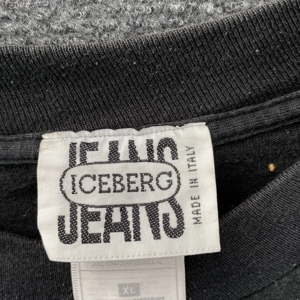 Vintage 90s Iceberg History Peanuts Snoopy Adult XL T-Shirt Black Graphic Italy - image 2 of 4