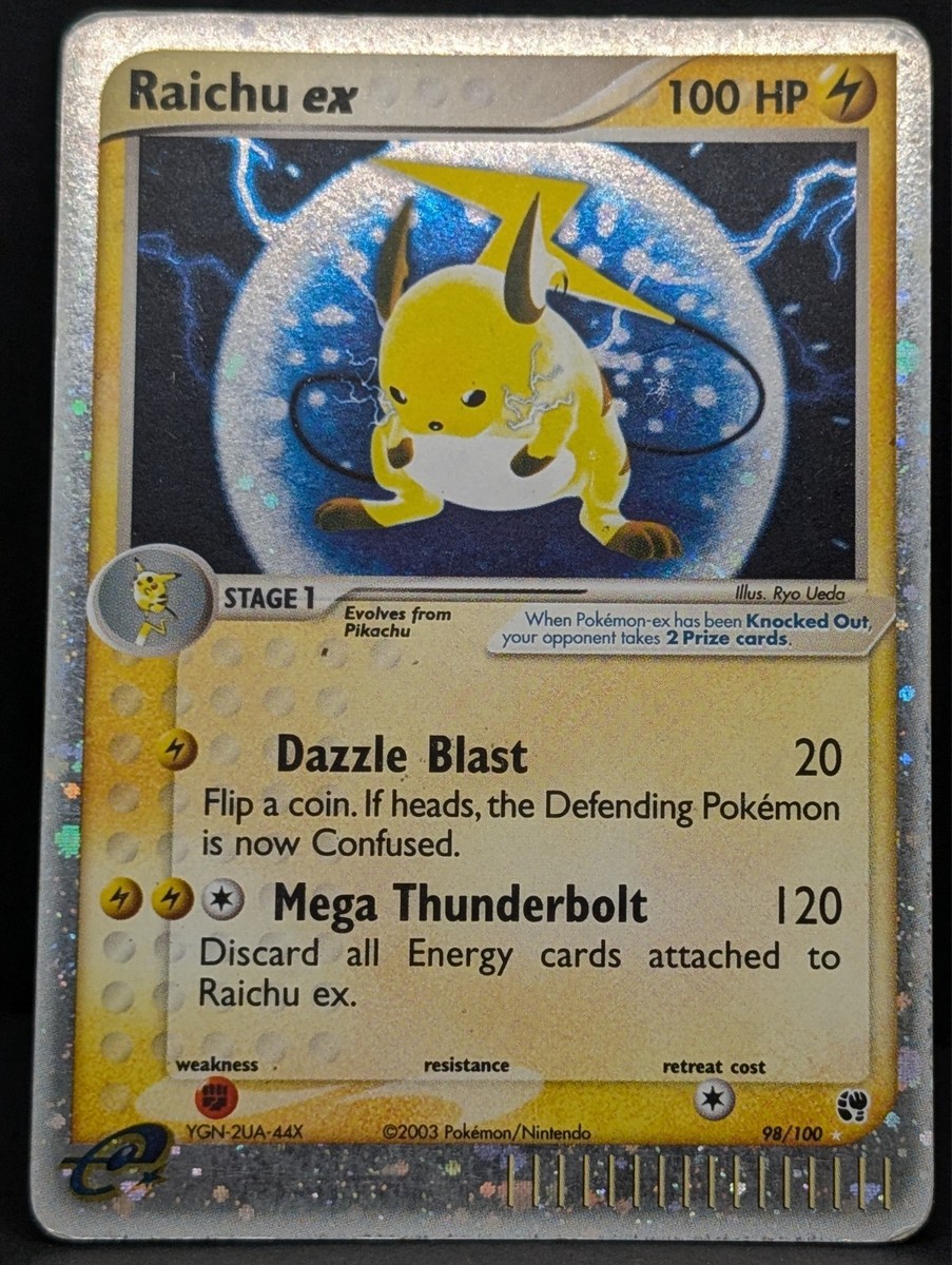 pokemon raichu ex card Raichu ex 98/100 Sandstorm Holo Rare Pokemon TCG Nintendo Pikachu LP