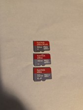 Lot Of 3 32gb Sandisk Microsdhc Memory Cards