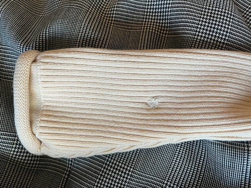 CHRISTIAN DIOR BOUTIQUE Wollkleid Hahnentritt creme, kariertes Trägerkleid wi - Bild 9 von 10