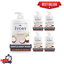 Ivory Mild and Gentle Body Wash, Coconut Scent, for All Skin Types, 35 fl oz 5PK