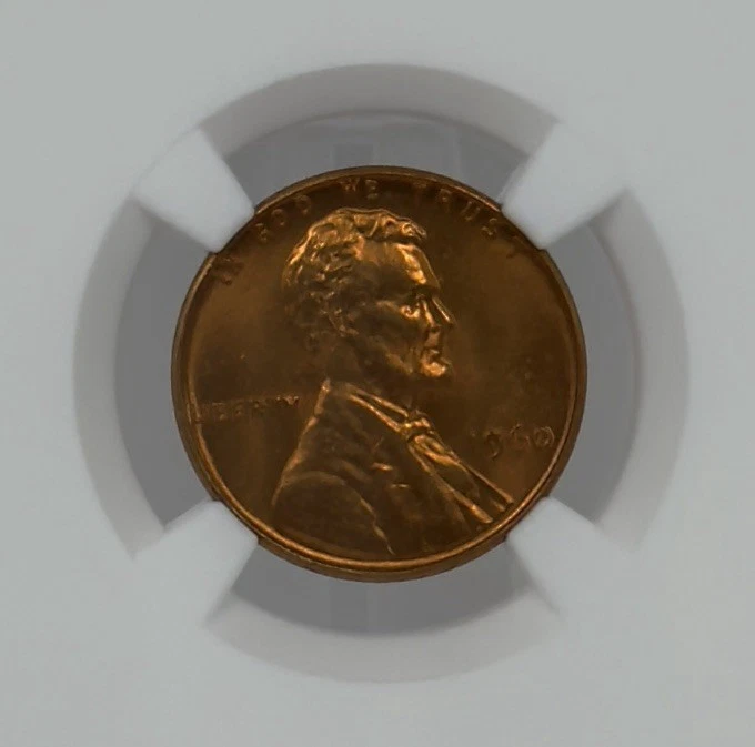 1960 Small Date Lincoln Memorial Penny Cent NGC MS66 RD BU Extra Columns Error - Image 2 of 4