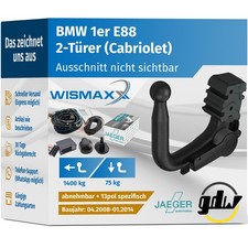 ANHÄNGERKUPPLUNG für BMW 1er E88 08-14 vert. abnehmbar GDW +13pol E-Satz JAEGER