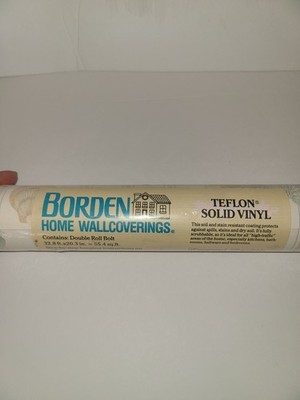 Vtg Borden Wall Coverings Teflon Solid Viny 3 Double Roll 57 Sq FT Sea Shells 