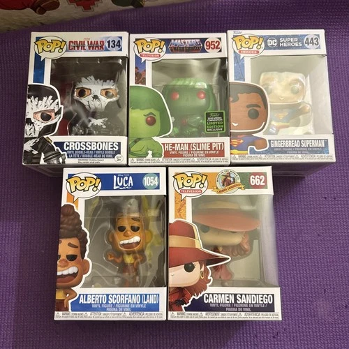 Funko Pop! Random Lot Boxed READ Luca Carmen SanDiego He-man Superman
