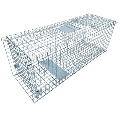 Cage Trap 59'' X 22'' X 20'' Steel Catch Release Cage For Wolves, Lynxes, Hyenas