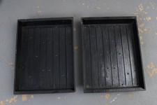 Four 2.25" 11x14" darkroom printing trays, Clean 2 Black and 2 White