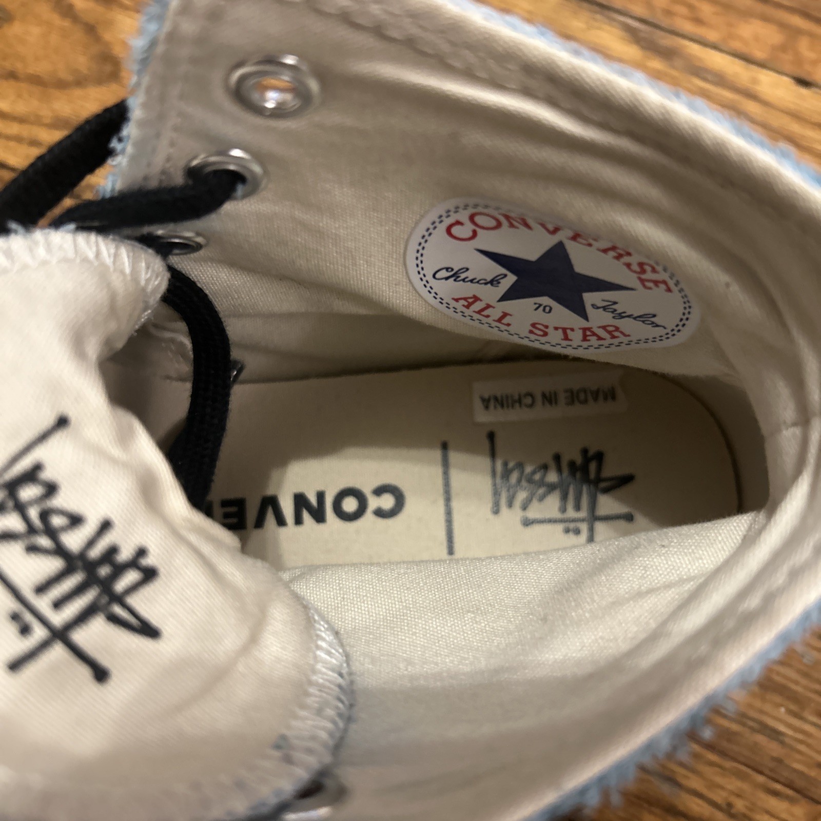 Converse x Stussy Chuck Taylor 70 High Top Mens Size 7 Women’s 8.5 Blue Sneakers thumbnail 4