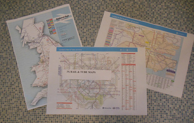 3x  MAPS A3 SIZE LONDON UNDERGROUND OVERGROUND BRITISH RAIL SOUTH EAST TRAINS