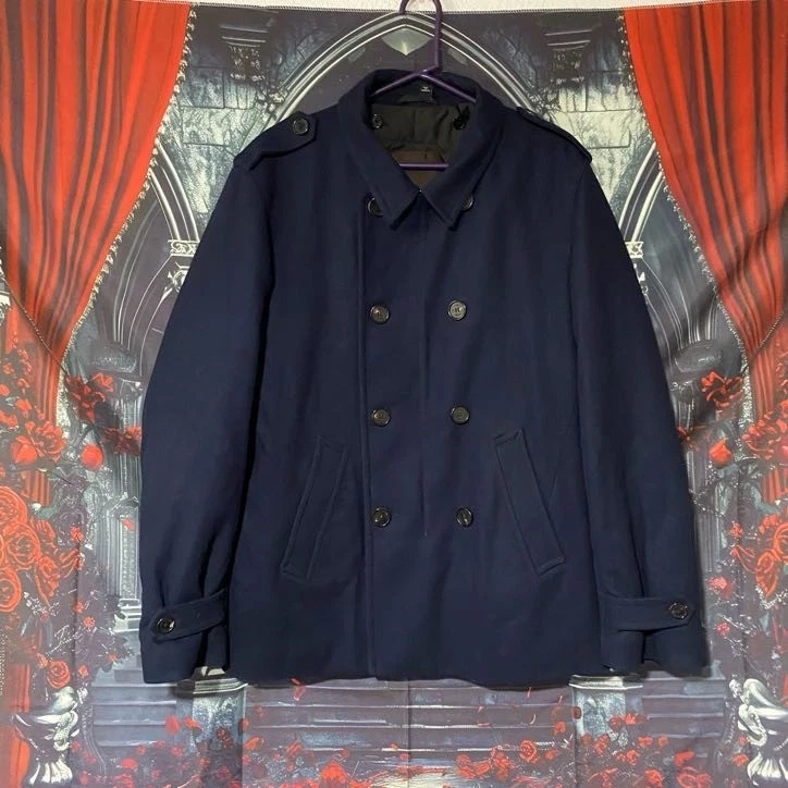 Chaqueta Allegri Milano Completa Cremallera y Cuello Botón Para Hombre Grande Azul Oscuro - De Colección Foto 2 de 4