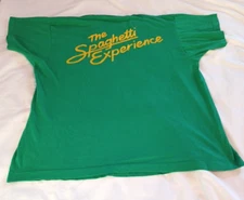 Vintage The Spaghetti Experience T Shirt Green Size XL U.S.A. Single Stitch