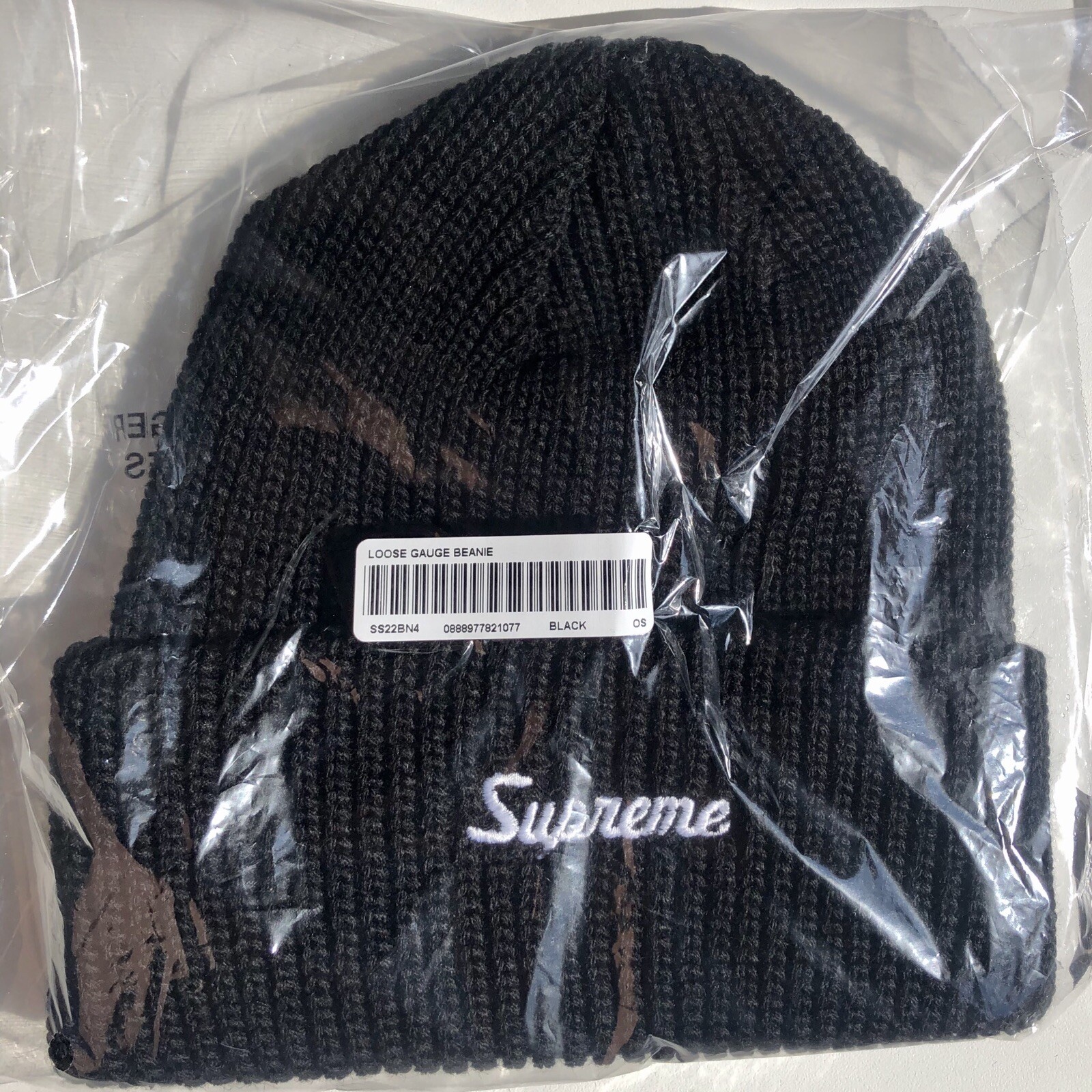 SS22 Supreme Loose Gauge Beanie BLACK | eBay