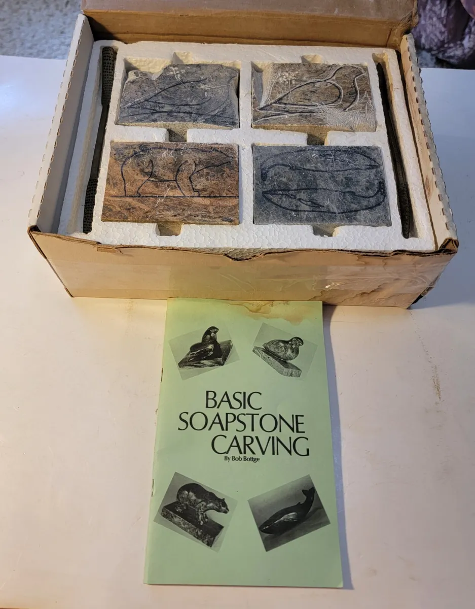Soapstone Carving Kit 4 Animals! Seal Bear Whale Bird by Bob
