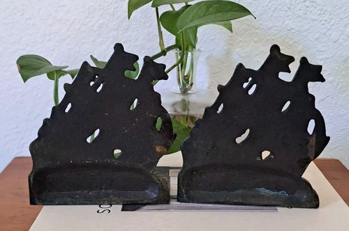 Set fermalibri barca nautica nave bronzo fuso vintage pesanti unici curati - Foto 4 di 8