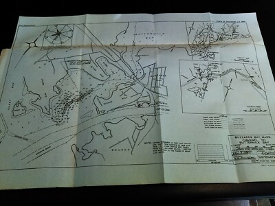 1946 Buzzards Bay Massachusetts Channel to Buttermilk Bay Survey Map State Pier
