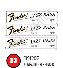 3 DECAL TIPO FENDER JAZZ BASS 68/75 ACQUA SCIVOLO