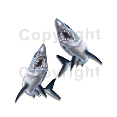 #ad Mako Shark Sticker Decal Fishing RV Boat Car Truck Camper Trailer F045 2 Pack $3.99